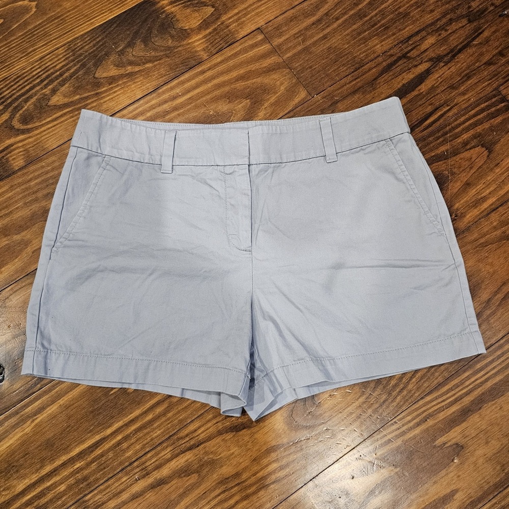 LOFT Womens Gray Chino Shorts Size 8 Mid Rise 4 Inch Inseam Casual Twill
